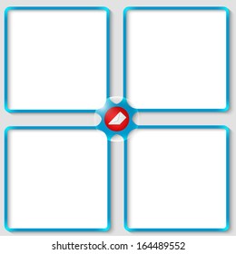 four vector associated text frames with envelope