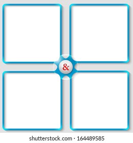 four vector associated text frames with ampersand