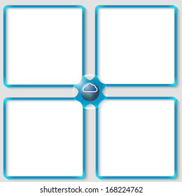 four vector associated text frames with cloud and rain