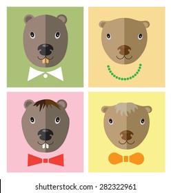 Four vector avatars depicting beavers as people.