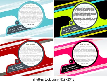 Four Vector Background For Poster, Brochure, Catalog Or Flyer