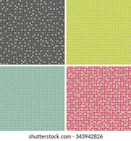 four vector backgrounds with little dots on the grey, green, blue