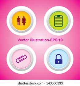 Four Vector Buttons with Very Useful Web Icons