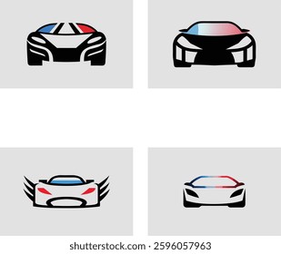 Four Vector Car Logos in Modern Styling for Automotive Branding
