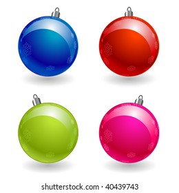 four vector colored Christmas balls