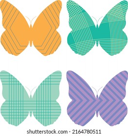  four vector colorful butterfly with different print