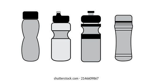four vector designs of very simple, unique, cute and cool drinking water containers