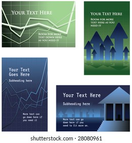 Four vector finance backgrounds (placeholder text is easily removed)