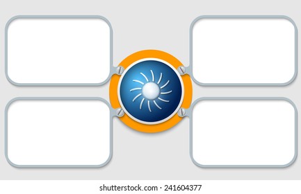 four vector frames for text and sun