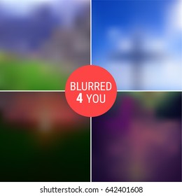 Four vector gradient mesh blurred nature backgrounds.