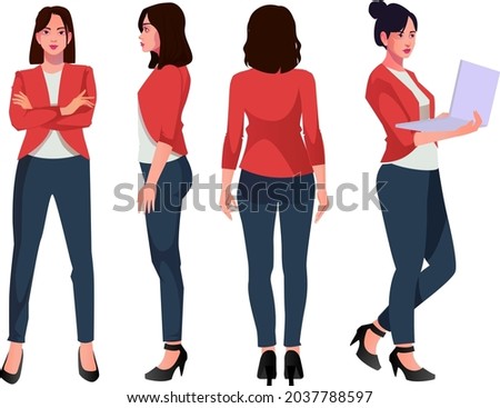 Similar – Image, Stock Photo Girl stands in front of a closed door