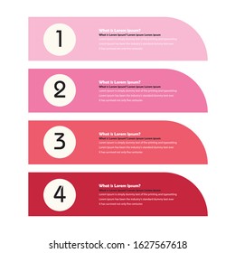 
Four vector Modern Pink web elements, labels, banners, one two three four steps.Vector Elements.