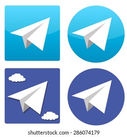 Four vector paper plane icons
