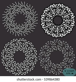 Four vector patterned wreaths.