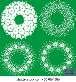 Four vector patterned wreaths.