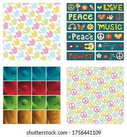 Four vector patterns for fabrics or wallpaper