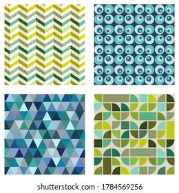 Four vector patterns for fabrics or wallpaper
