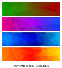 Four vector polygonal backgrounds for banner 3