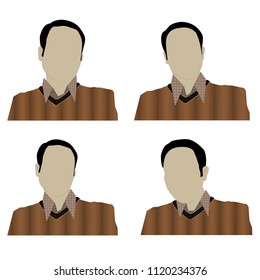 Four vector poses without face 