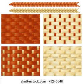 Four vector seamless backgrounds with patterns of basketry of Wickers