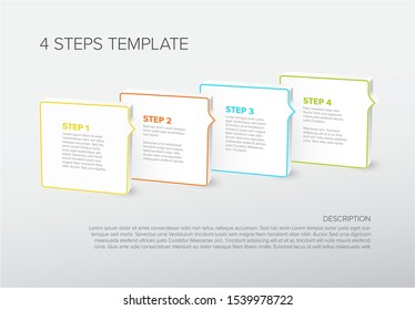 Four vector square blocks template for progress steps