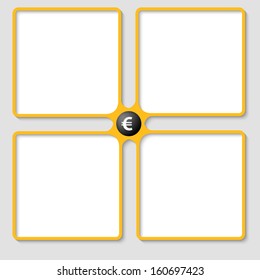 four vector text frame with euro sign