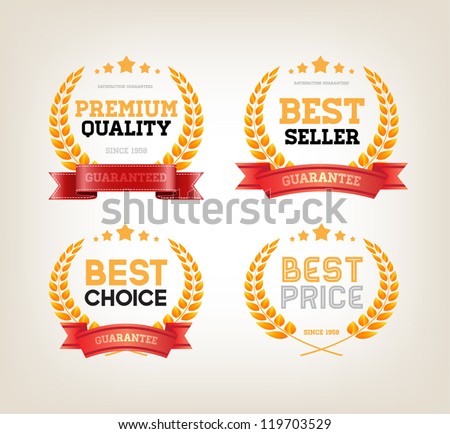 Four vector vintage badges collection 