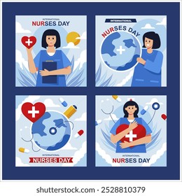 four vectors of world emergency nurses day