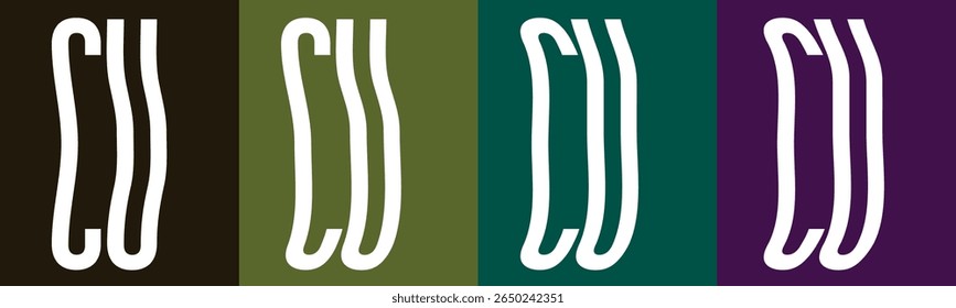 Cuatro paneles de Vertical muestran líneas onduladas abstractas blancas.