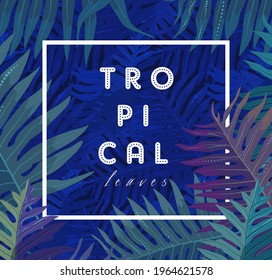 Four vertical vector banner with realistic detailed tropical leaves and Strelitzia flower. Card template design. covers book design, poster, natural illustration.