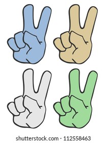 Four victory hands