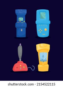cuatro iconos de juego de video