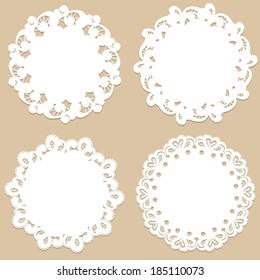 Four vintage round frames. Vector illustration