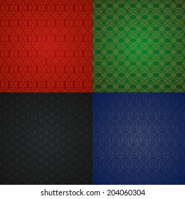 Four vintage seamless background