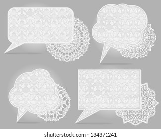 Four vintage speech bubbles