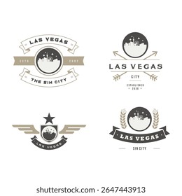 Four vintage-style Las Vegas logos