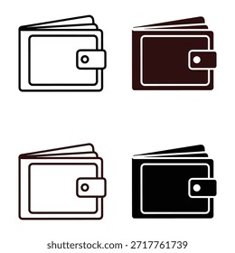 Quatro carteiras com diferentes cores e estilos carteira preta