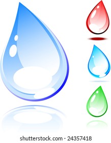 Four water drops. Vector illustration.