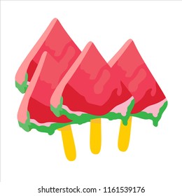 Four watermelon slices ice cream