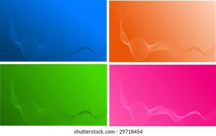 Four wave templates for design, business card, backgrounds