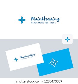 Four way arrow vector logotype with business card template. Elegant corporate identity. - Vector