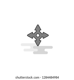 Four way arrow Web Icon. Flat Line Filled Gray Icon Vector