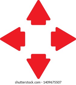 Four way arrows left and right directions opposite. Vector illustration.