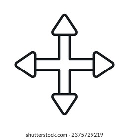 Four way direction arrow sign, road sign direction icon, vector illustration