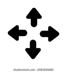 Señal de flecha de dirección de cuatro vías, icono de dirección de señal de carretera, diseño de Vector