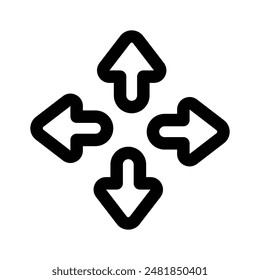 Four way direction arrow sign, road sign direction icon, vector design