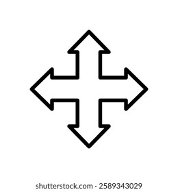four way directions icon vector design illustration template in trendy style