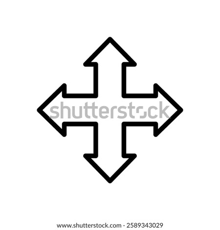 four way directions icon vector design illustration template in trendy style
