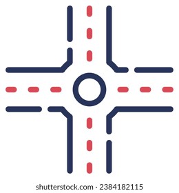Ilustración de iconos de intersección de cuatro vías, para UIUX, Infografía, etc