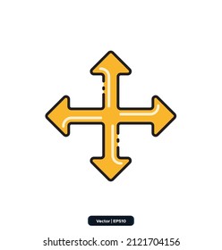 four way intersection icon. map and navigation icons. Icons included Maps, location and navigation icons. Collection of high quality vector icons.